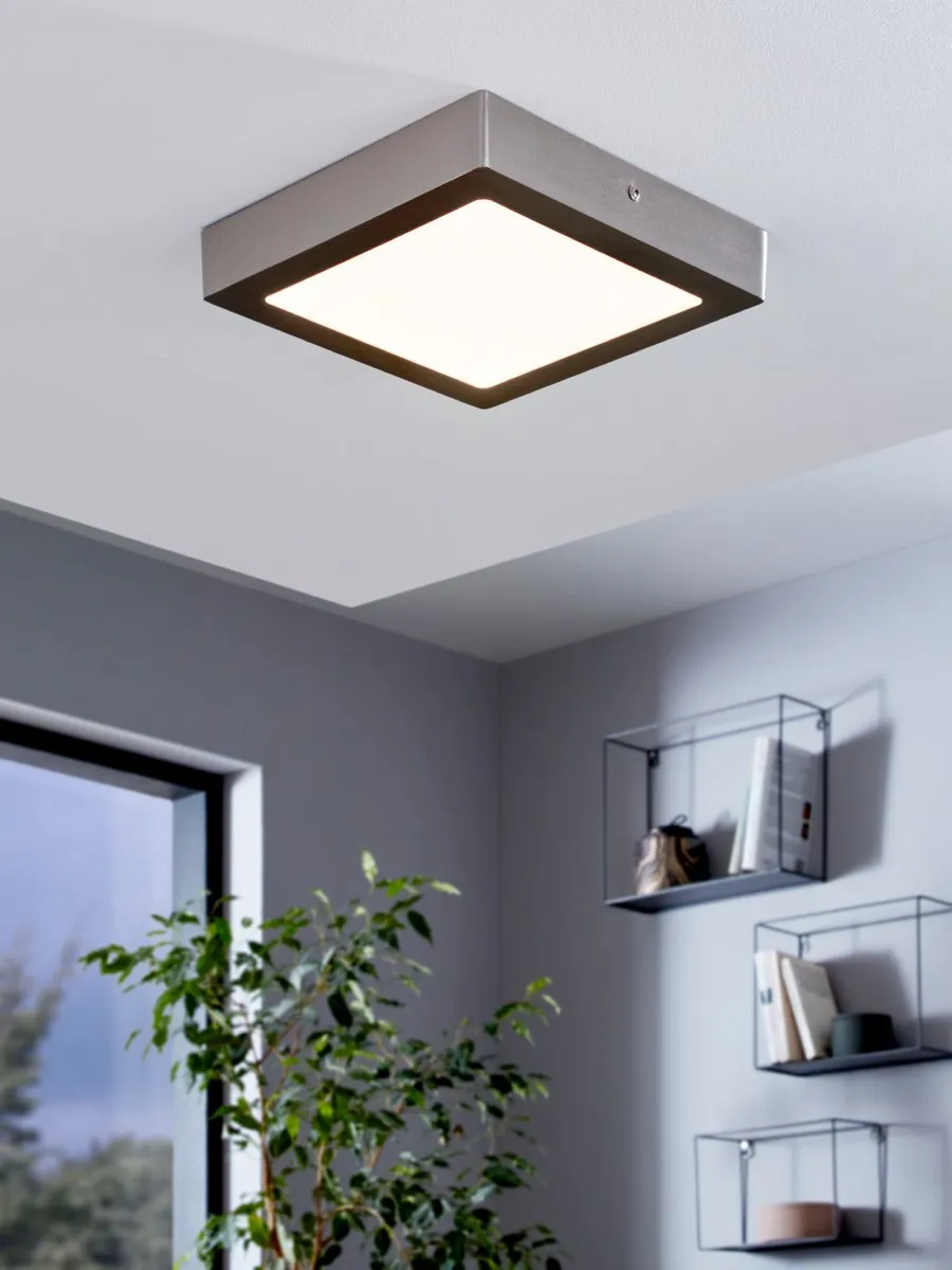 Eglo Fueva 1 Plafondlamp LED 250x250mm - Nikkel - 3000K