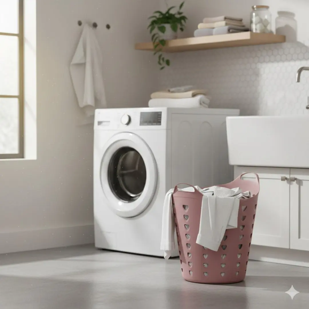 Excellent Houseware Flexibele Wasmand Oudroze 60L