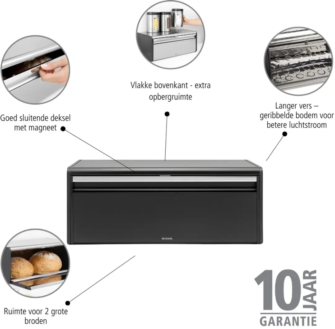 Brabantia Broodtrommel 18L Matt Black