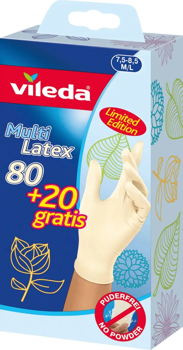 Vileda Natural Latex Handschoenen M