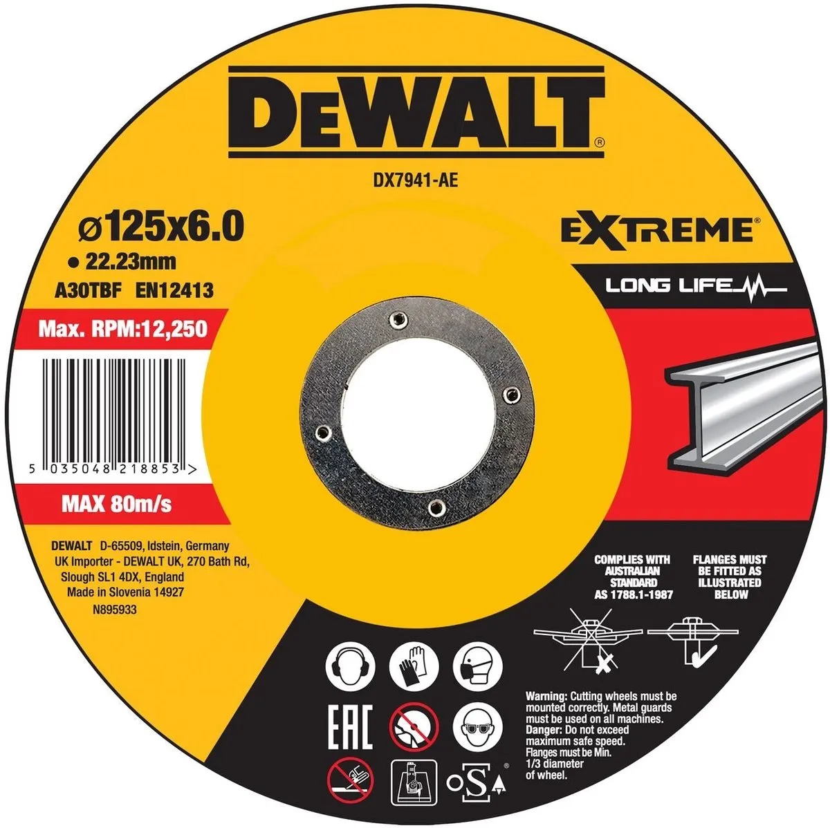 DeWalt DX7941 EXTREME Afbraamschijf Metaal 125mm
