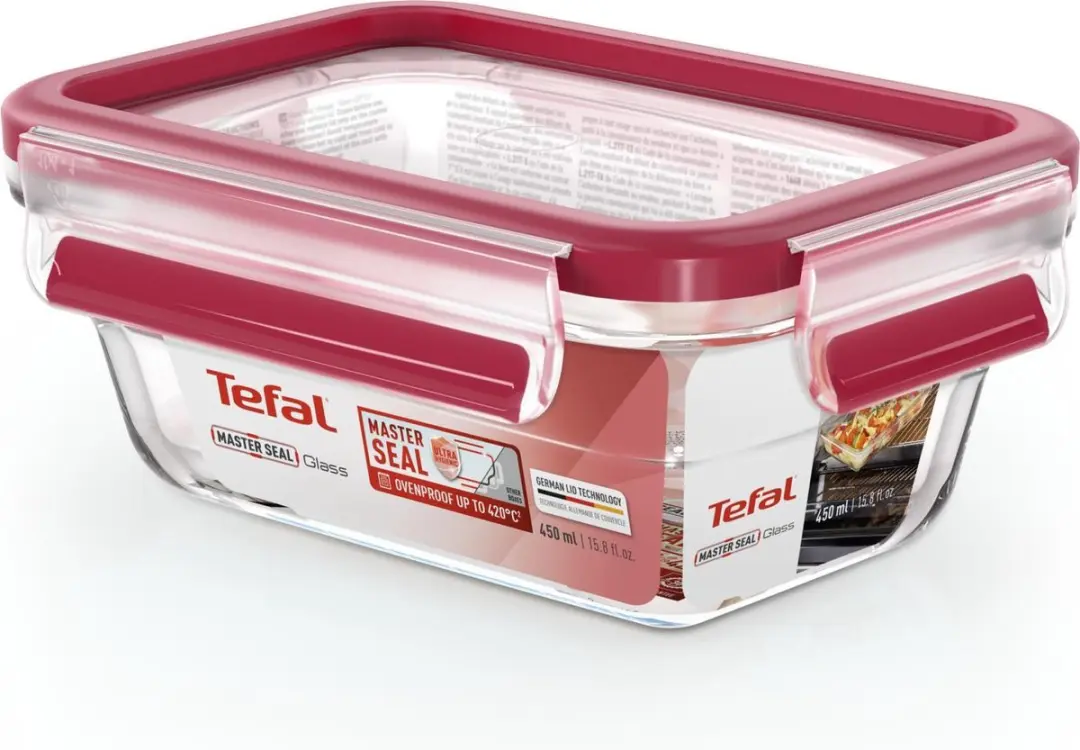 Tefal MasterSeal Glass Vershouddoos 0,45L - Rood