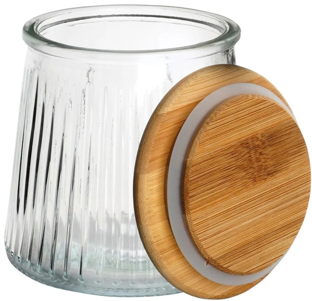 Excellent Houseware Glazen Voorraadpot 600ml - Bamboe Deksel - afbeelding 6 van 6