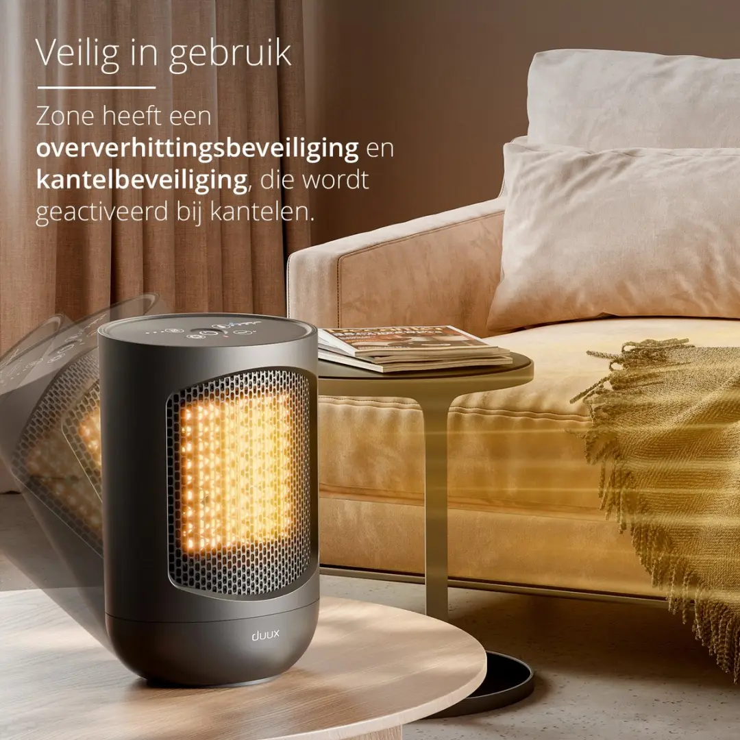 Duux Zone Keramische Kachel 1500W DXCH41 - Zwart - afbeelding 6 van 6