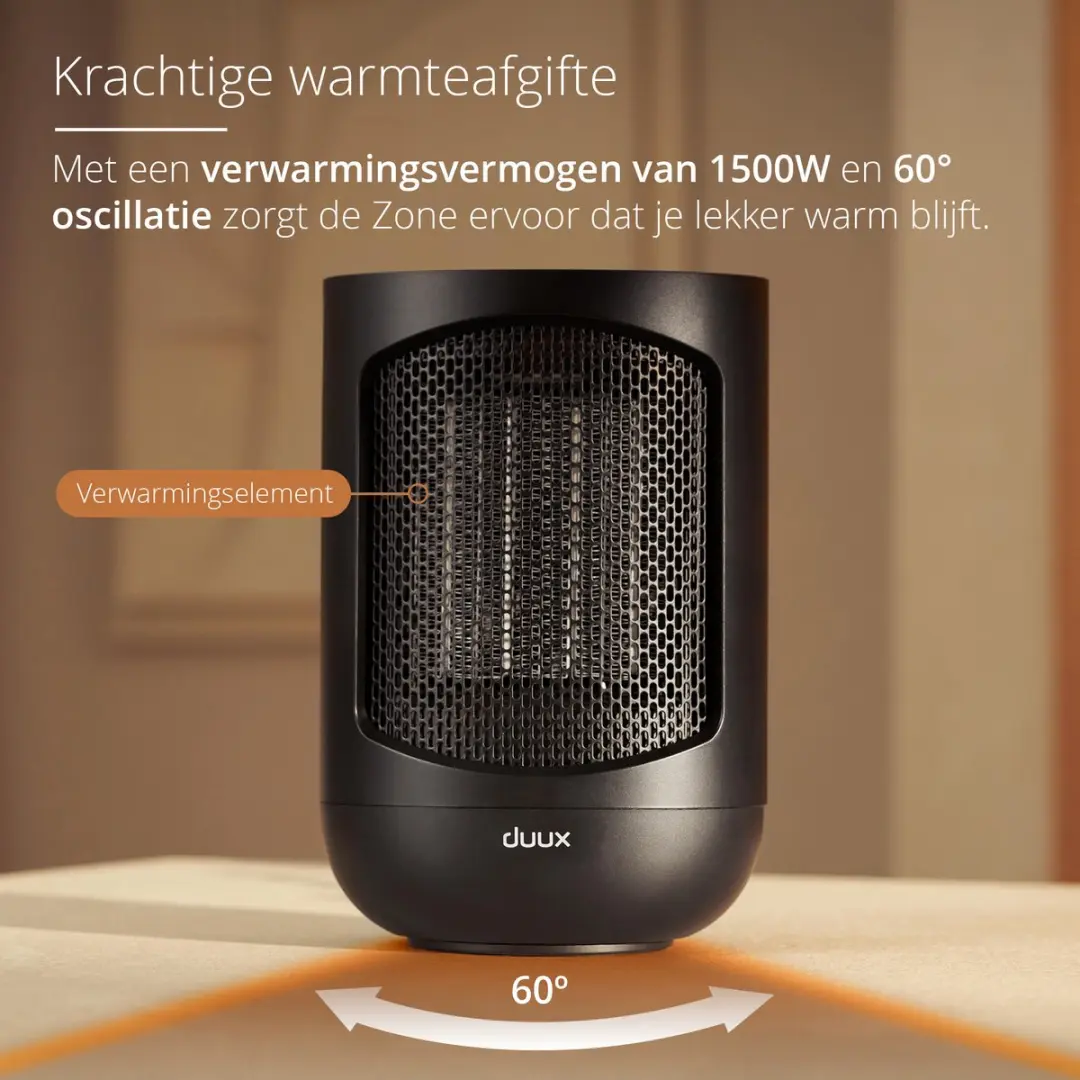 Duux Zone Keramische Kachel 1500W DXCH41 - Zwart