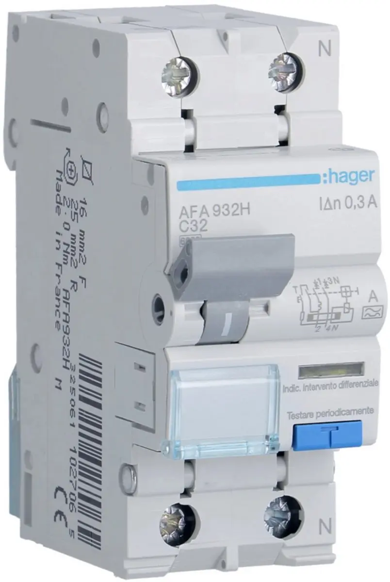 Hager HACO AFA932H Aardlekautomaat 32A 300mA 1P+N