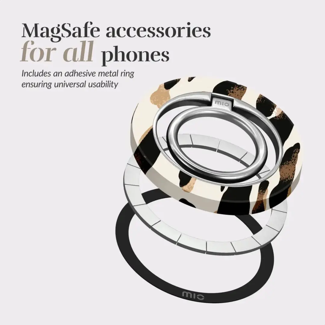 Mio by Mobilize MIOMCSRLEO Ringhouder - MagSafe - 360° Draaibaar - Leopard