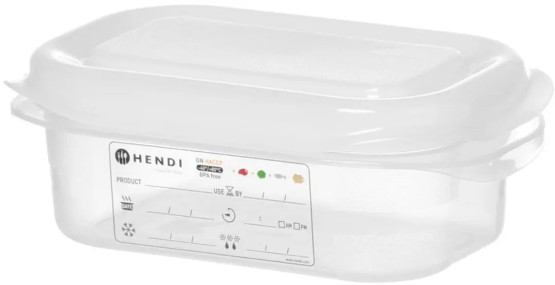 HENDI GN 1/9 Gastronormbak 176x108x65mm Polypropyleen - Luchtdicht