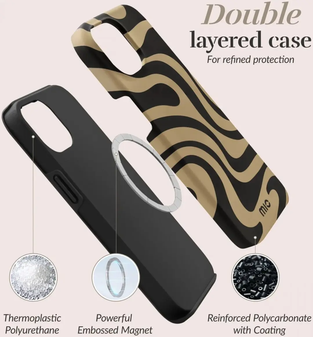 Mio by Mobilize iPhone 16 Pro Max Hoesje - Swirl Bruin