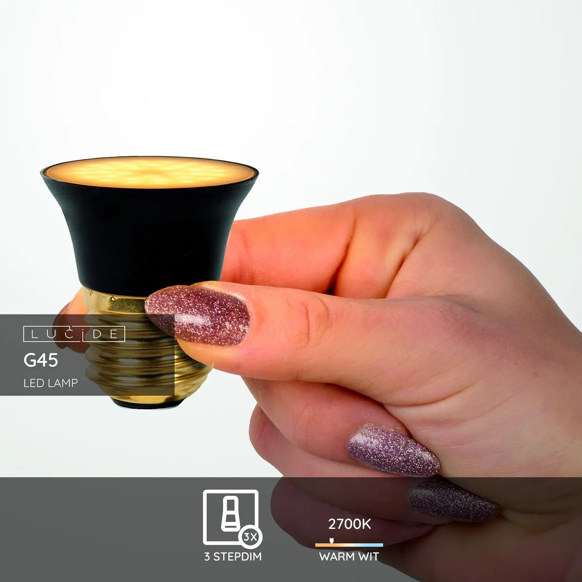 Lucide G45 LED Lamp 5W - Rookglas - 2700K