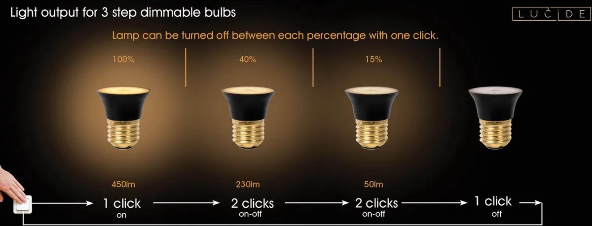Lucide G45 LED Lamp 5W - Rookglas - 2700K