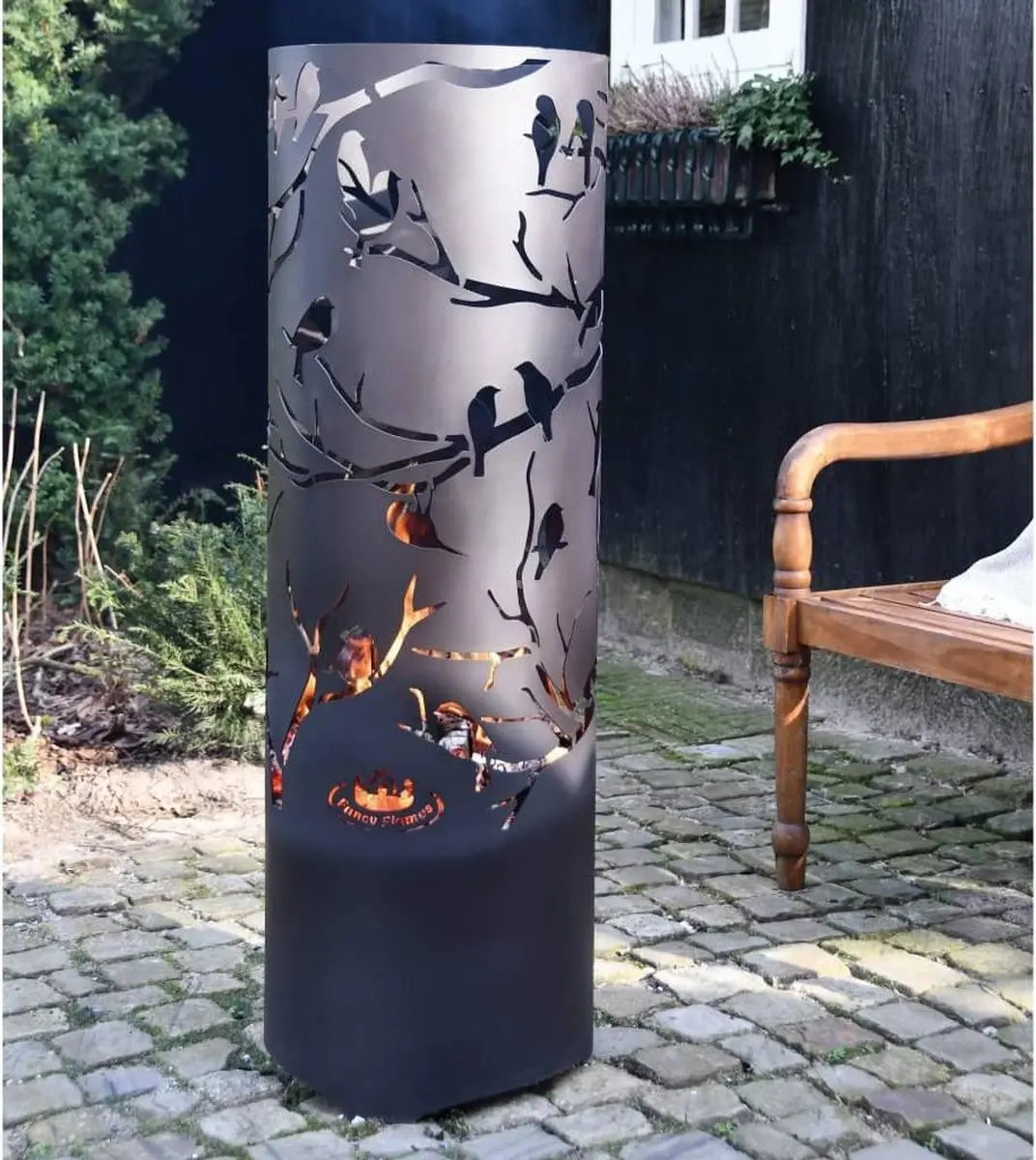 Esschert Design Birds on Twig Vuurkorf - Zwart