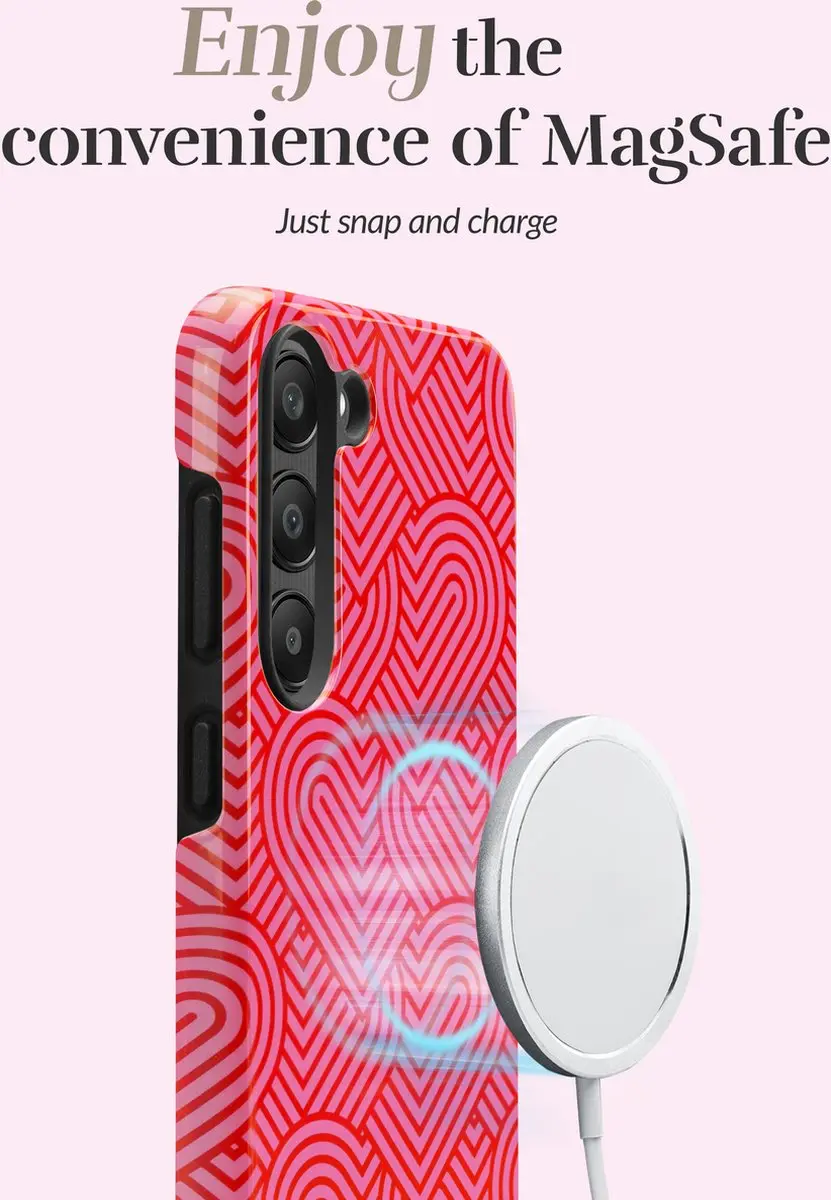 Mio MagSafe Hoesje Samsung Galaxy A54 - Rood/Roze/Print