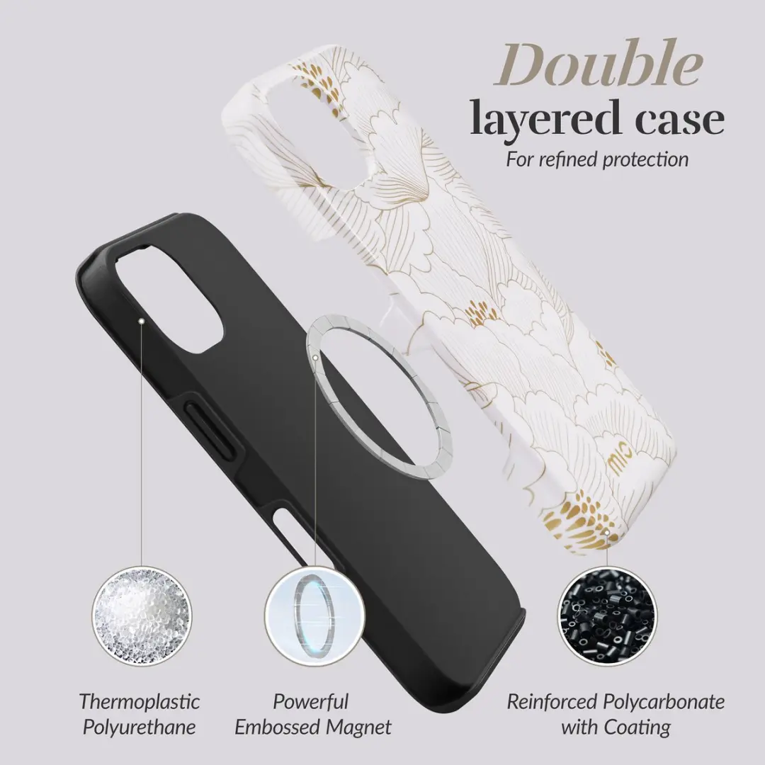 Mio by Mobilize iPhone 16 Pro Max Hoesje - Wit/Goud - MagSafe
