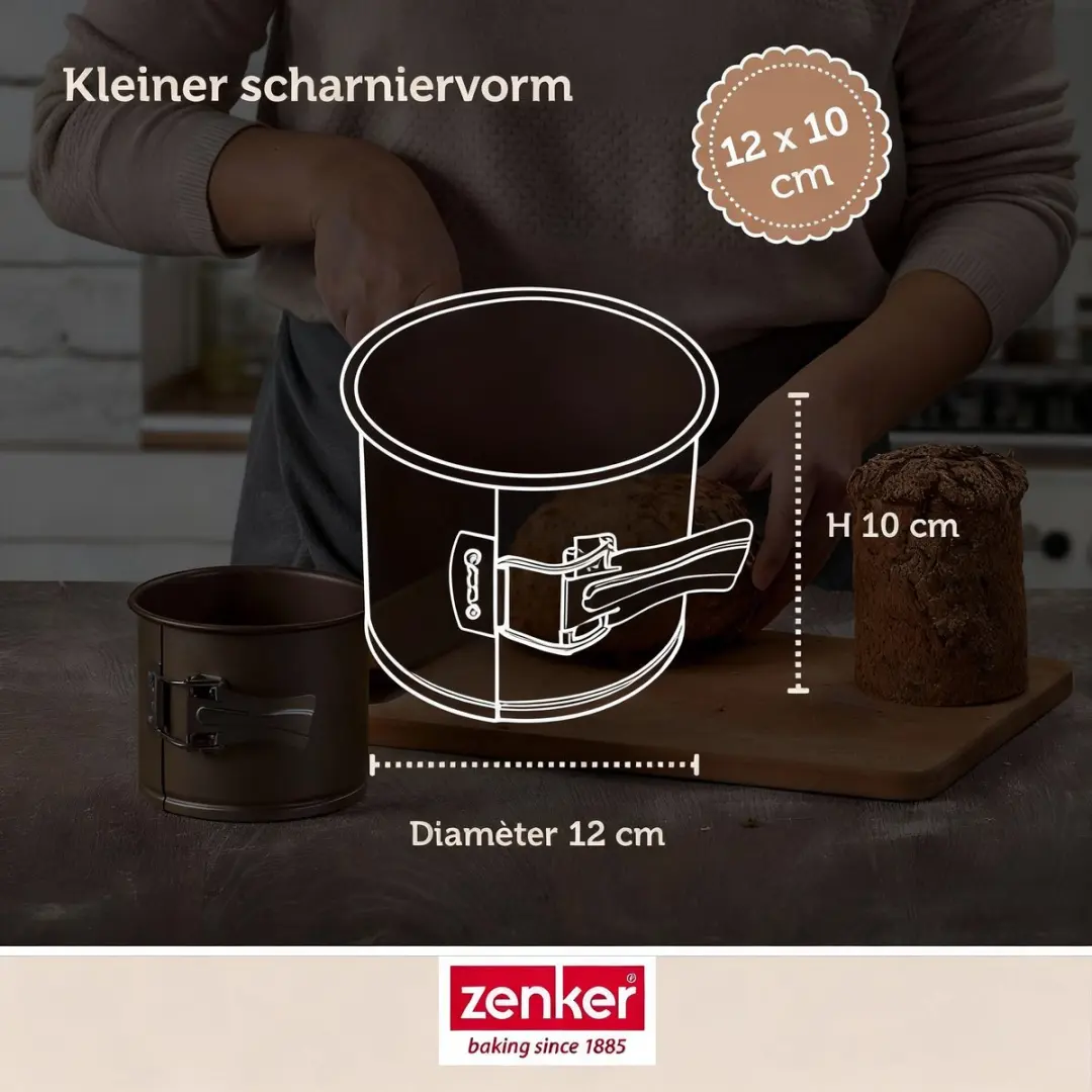 Zenker Bakkersset Panettonevorm 12x10cm - Goud
