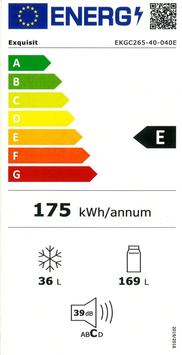 Exquisit EKGC265-40-040E Koel-vriescombinatie Inbouw 202L - Wit