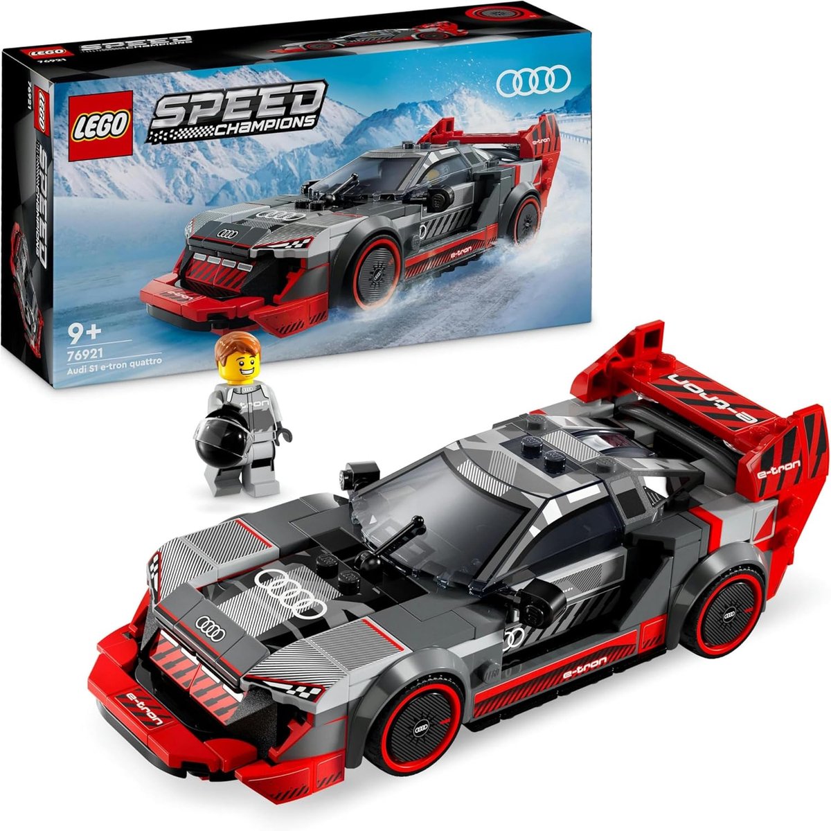 LEGO 76921 Speed Champions Audi S1 e-tron quattro racing car Toy Car Building Kit for Kids, Gift for Boys and Girls from 9 years who like to play Role Games