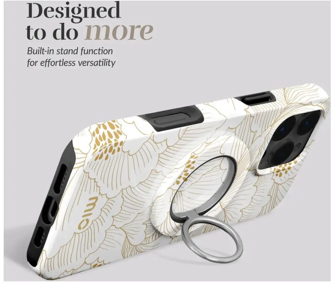 Mio by Mobilize MIOMCSRWR Ringhouder MagSafe - 360° Draaibaar - White Roses