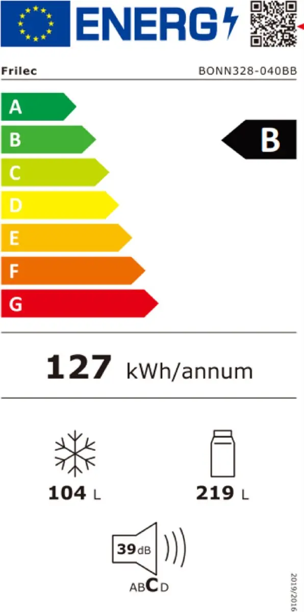 Frilec Bonn328-040BB Koelvriescombinatie 323L - Zwart