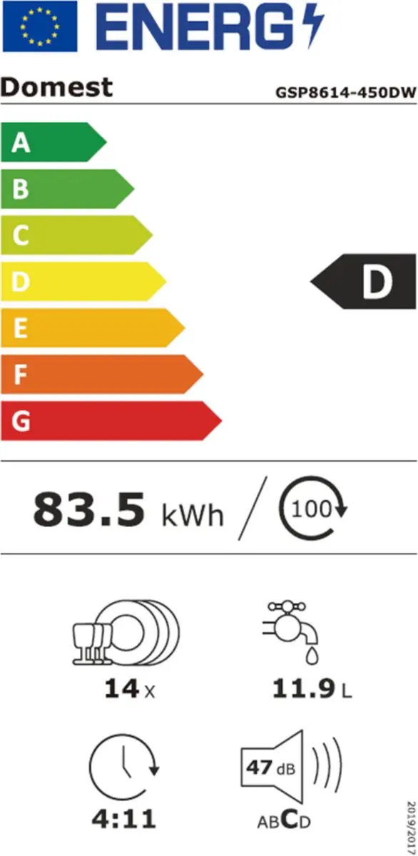 Exquisit GSP8614-450DW Vaatwasser 14 Couverts - Wit