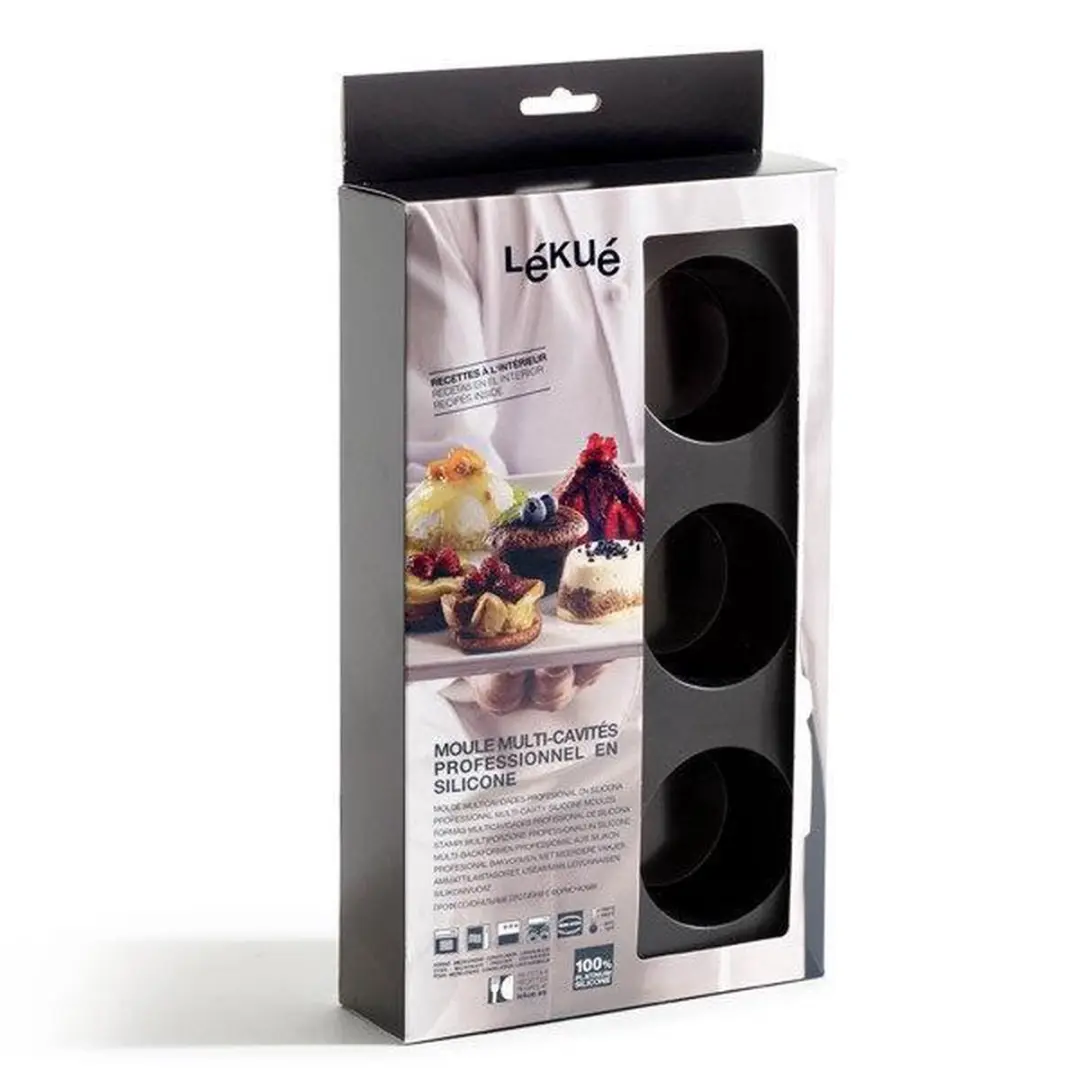 Lékué Siliconen Muffinvorm 6-delig - Black
