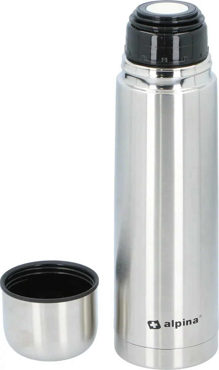 Alpina Thermosfles Dubbelwandig 750ml - Incl. Beker - Meerkleurig