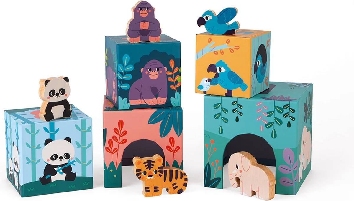 Janod WWF Stapeltoren Houten Dierenfiguren - 1 Stuk