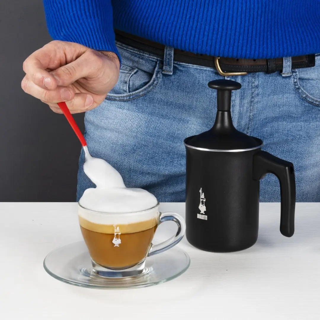 Bialetti Tuttocrema 160ml Melkopschuimer Pro Silver - Zwart