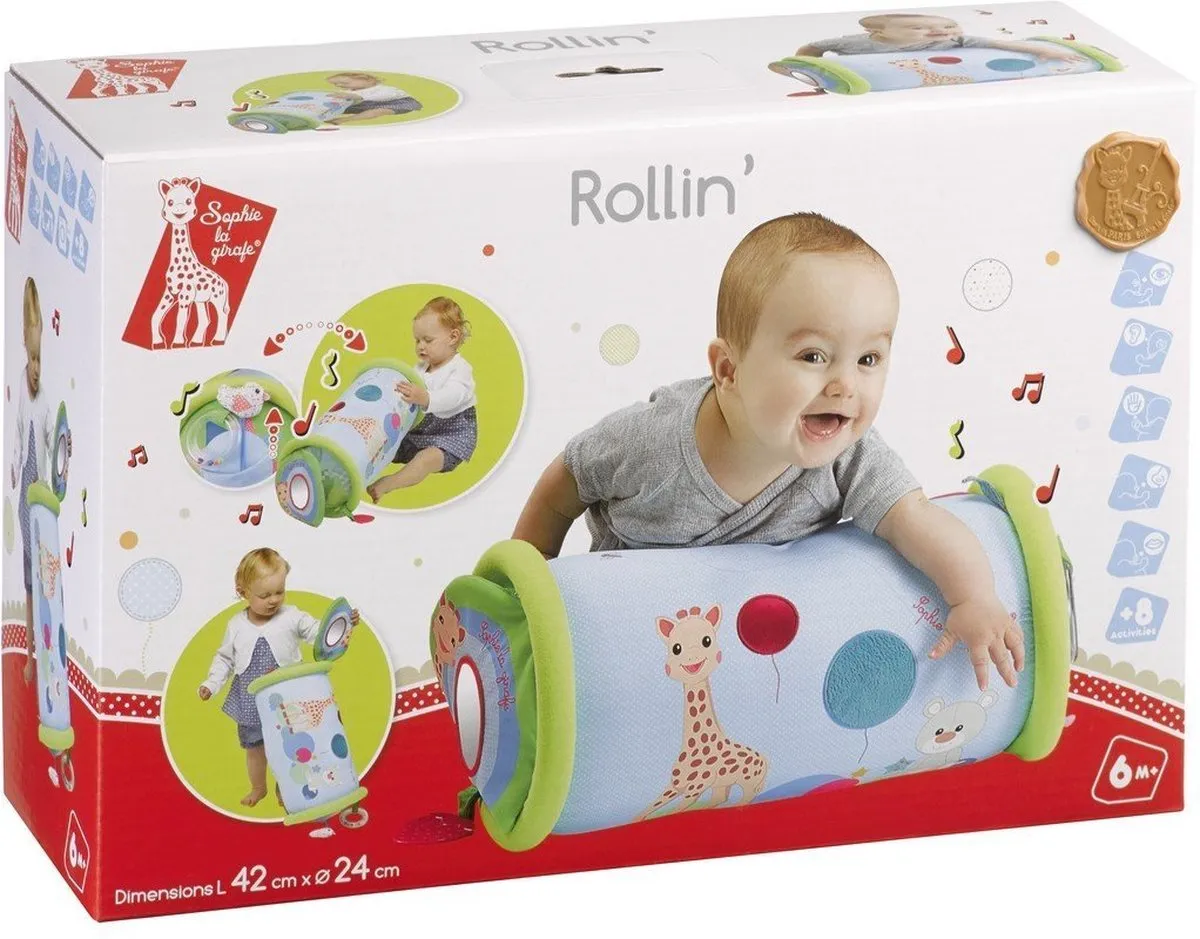 Sophie de Giraf Rollin' Speelrol - 5 Speelelementen - Groen/Blauw/Geel