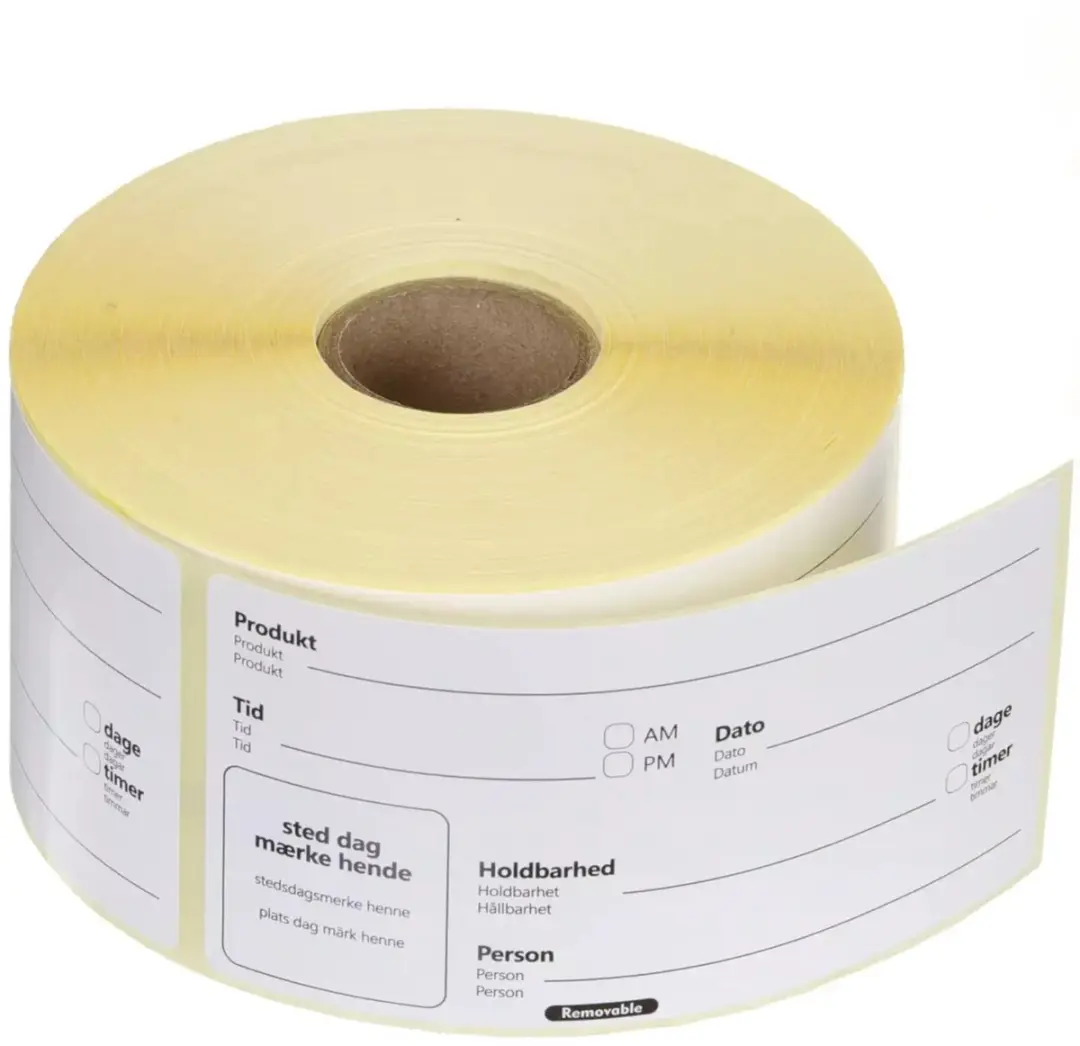 HENDI Verwijderbare Houdbaarheidsstickers 500 Stuks - 100x50mm Wit