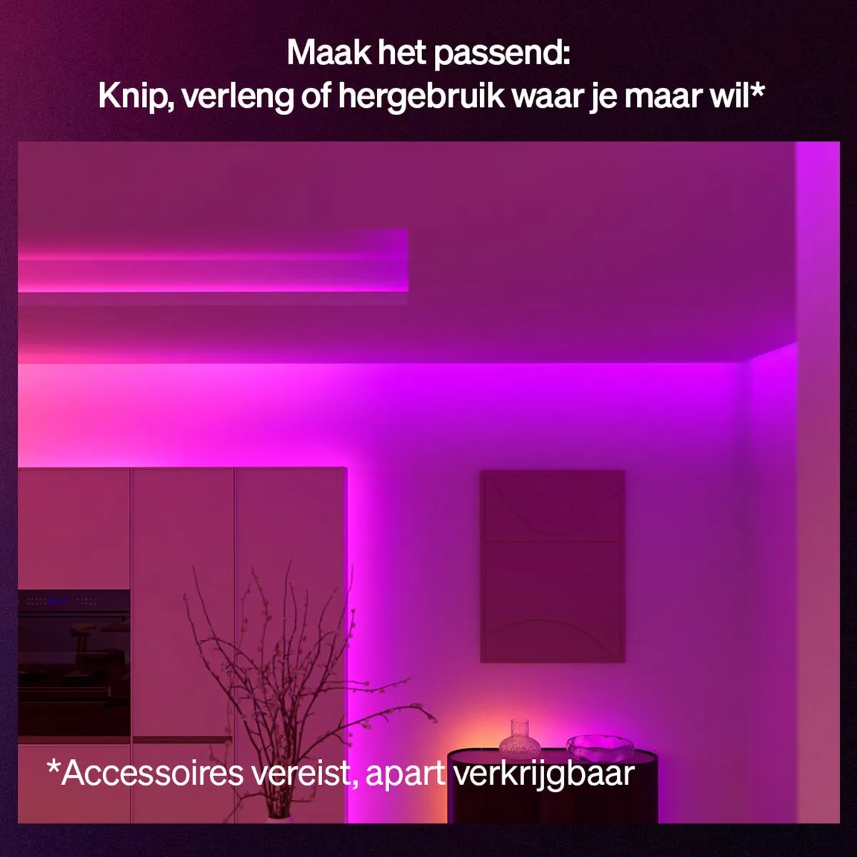 Philips Hue Flux ultraheldere LED strip 3 m, Nauwkeurige kleurovergangen van Chromasync™ Ultrahelder, echt wit licht 2900 lumen