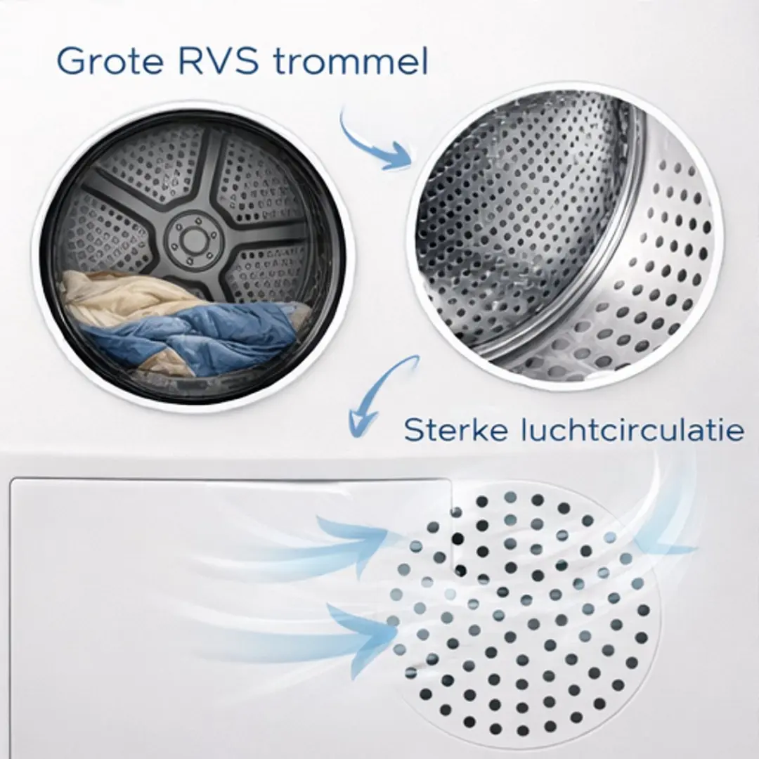 Exquisit TWP8080-010C Warmtepompdroger 8 kg - 15 Programma's - Wit