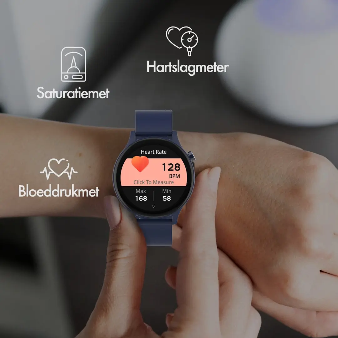 Denver SWC338BU Smartwatch - 44mm - Hartslagmeter & Slaapmonitor - Blauw
