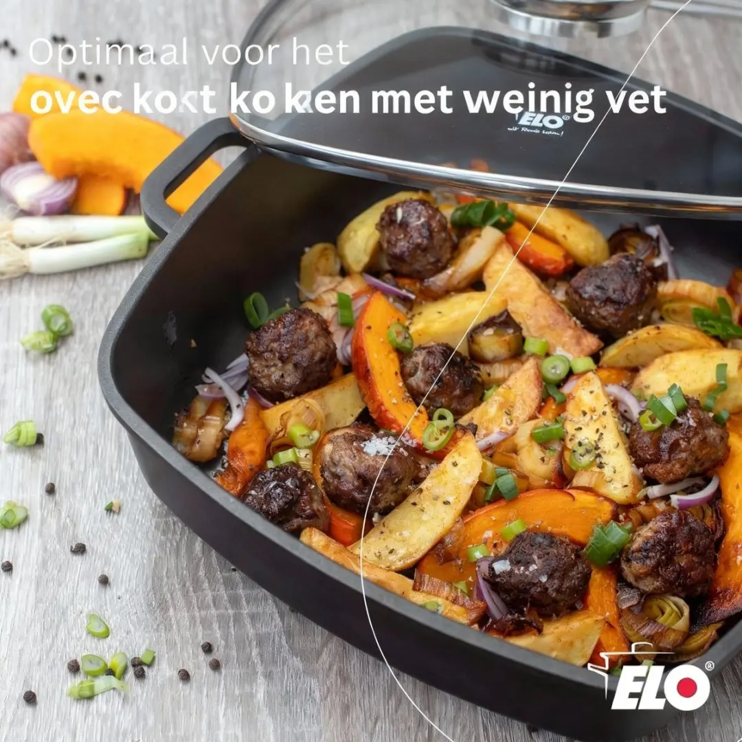 Fackelmann Elo Alucast Cocotte 28x28cm - 3,6L - Zwart - afbeelding 3 van 6