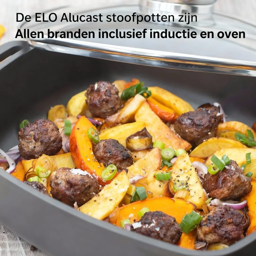 Fackelmann Elo Alucast Cocotte 28x28cm - 3,6L - Zwart - afbeelding 4 van 6