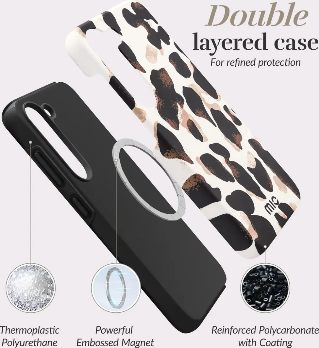 Mio MagSafe Samsung Galaxy S24 Plus Hoesje - Hard Shell - MIOSPS24P5G - Wit/Bruin