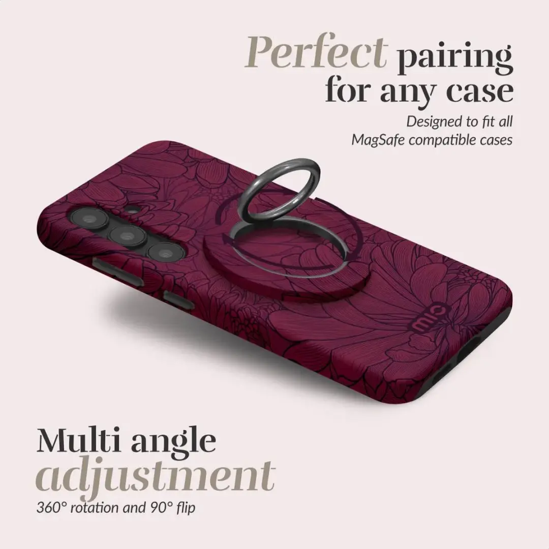 Mio MIOMCSRBB Ringhouder MagSafe - Berry Blooms - 360° Draaibaar