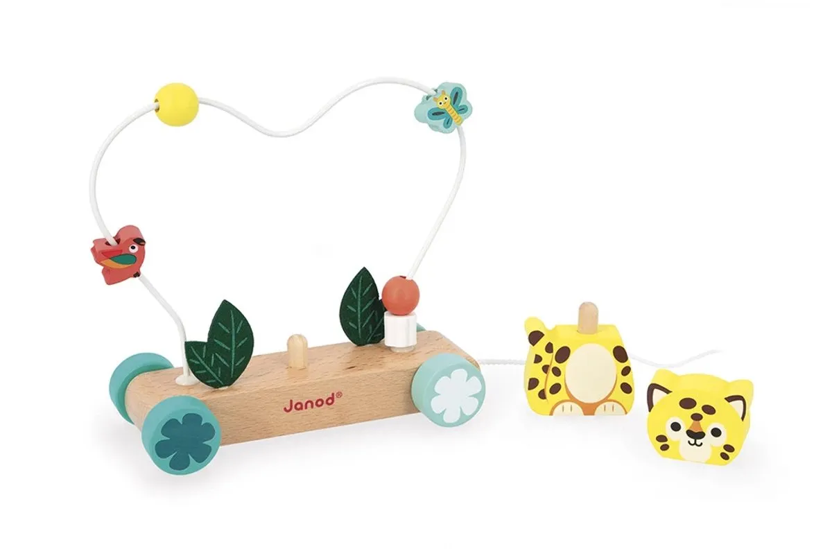 Janod Tropik Houten Jaguar Stapelaar & Telraam - Multicolor