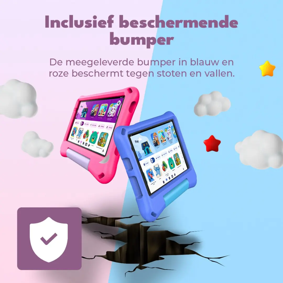 Denver TIO80115KBUP Kindertablet 8 Inch - 4GB/64GB - Blauw/Roze Hoes