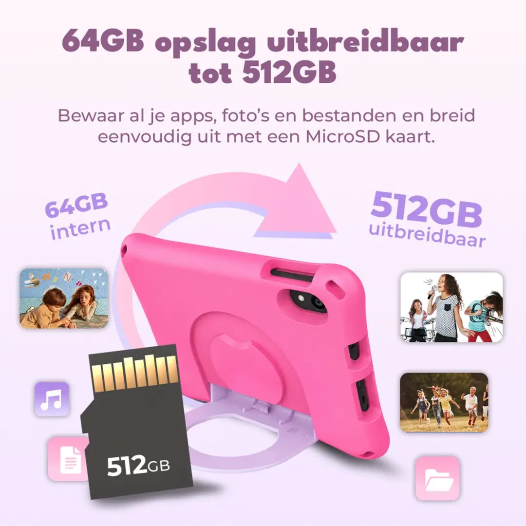 Denver TIO80115KBUP Kindertablet 8 Inch - 4GB/64GB - Blauw/Roze Hoes