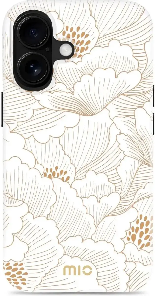 Mio by Mobilize Hoesje iPhone 16 - MagSafe - Wit Hearts
