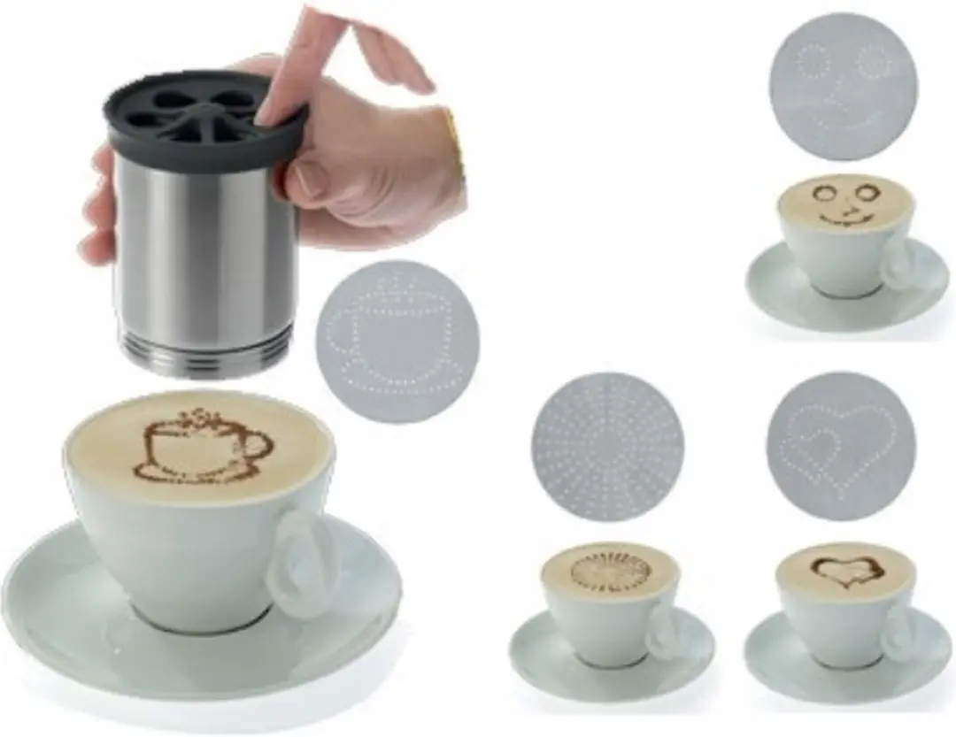 Westmark Cacaostrooier 250ml - 4 Motieven - Ø7,5cm - Zilver - afbeelding 6 van 6