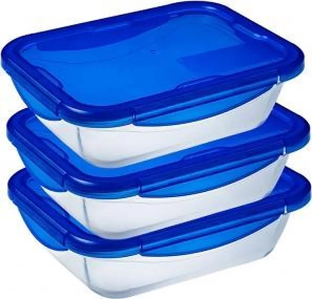 PYREX Cook & Go Rechthoekige Schaal Set 3x 0.8L