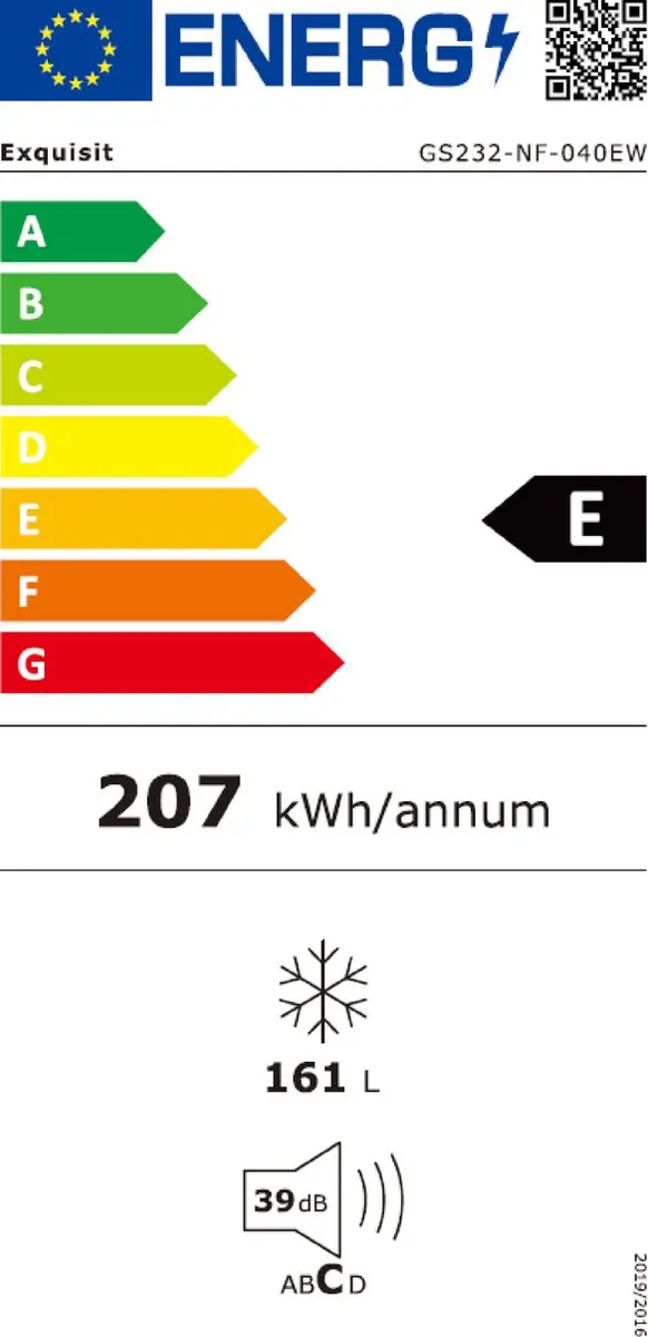 Exquisit GS232-NF-040EW Vriezer 161L - No Frost - Wit