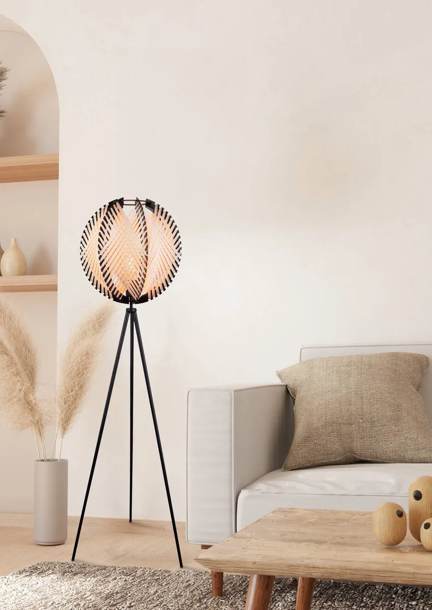Eglo Waverton Vloerlamp E27 143cm - Zwart/Wit
