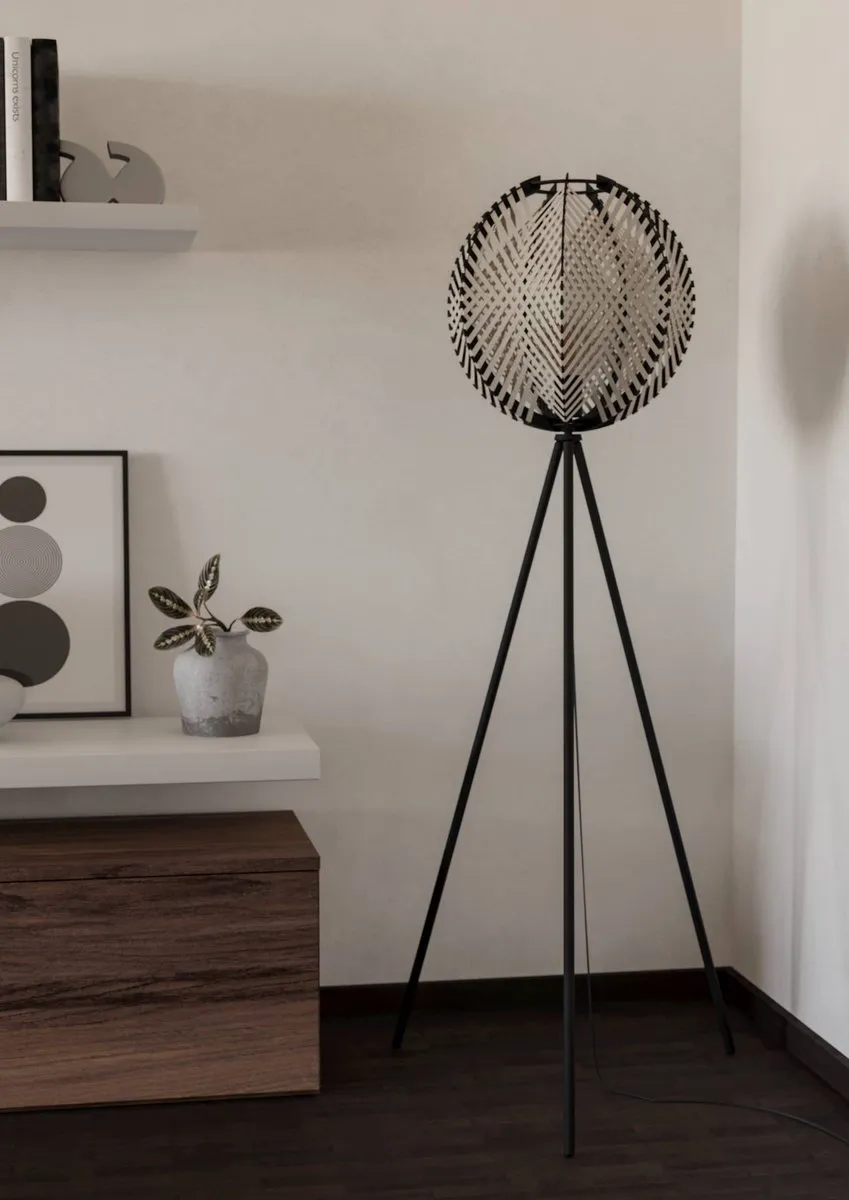 Eglo Waverton Vloerlamp E27 143cm - Zwart/Wit - afbeelding 6 van 6