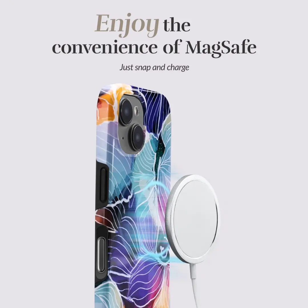 Mio by Mobilize iPhone 16 Plus Hoesje Flowers - Blauw/Paars
