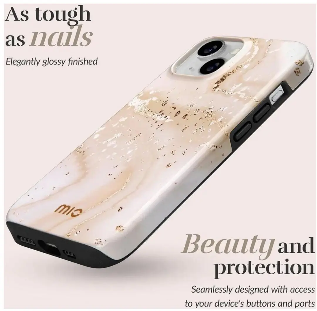Mio by Mobilize iPhone 16e Hoesje Gold Marble - MagSafe