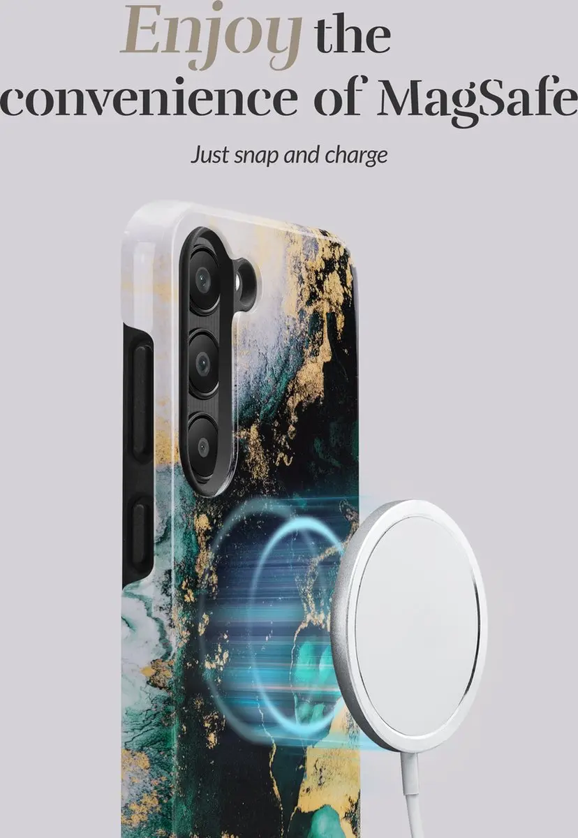 Mio MagSafe Samsung Galaxy A55 Hoesje - Green Marble