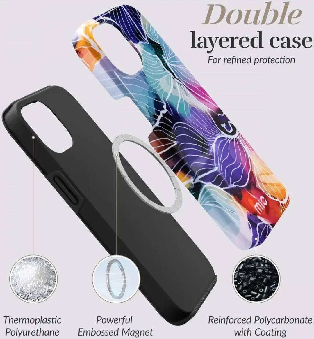 Mio by Mobilize iPhone 16 Pro Hoesje Flowers - MagSafe - afbeelding 6 van 6